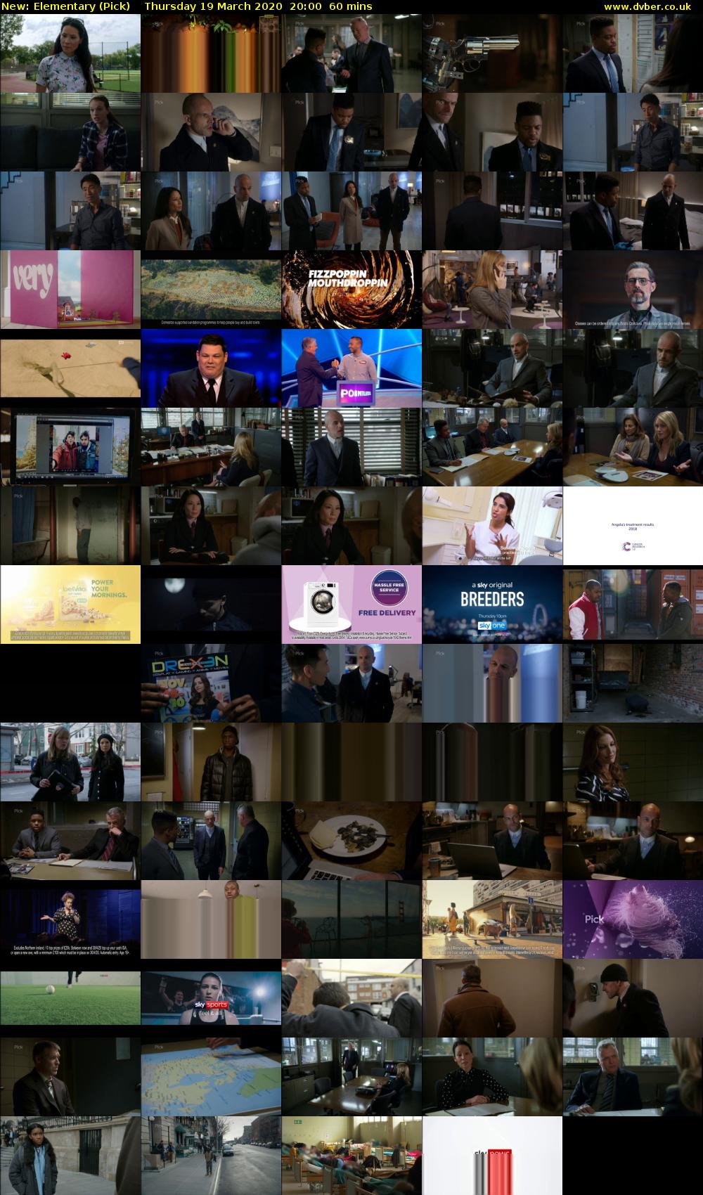 Elementary (Pick) Thursday 19 March 2020 20:00 - 21:00