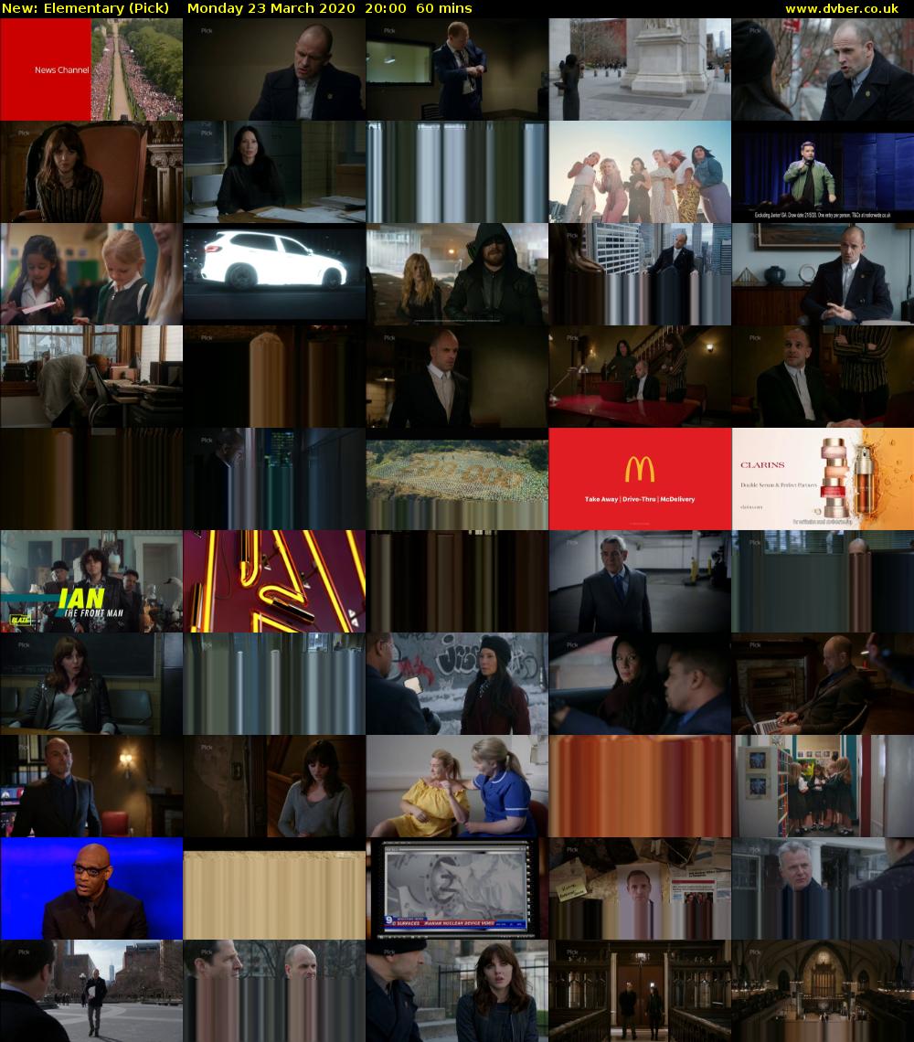 Elementary (Pick) Monday 23 March 2020 20:00 - 21:00