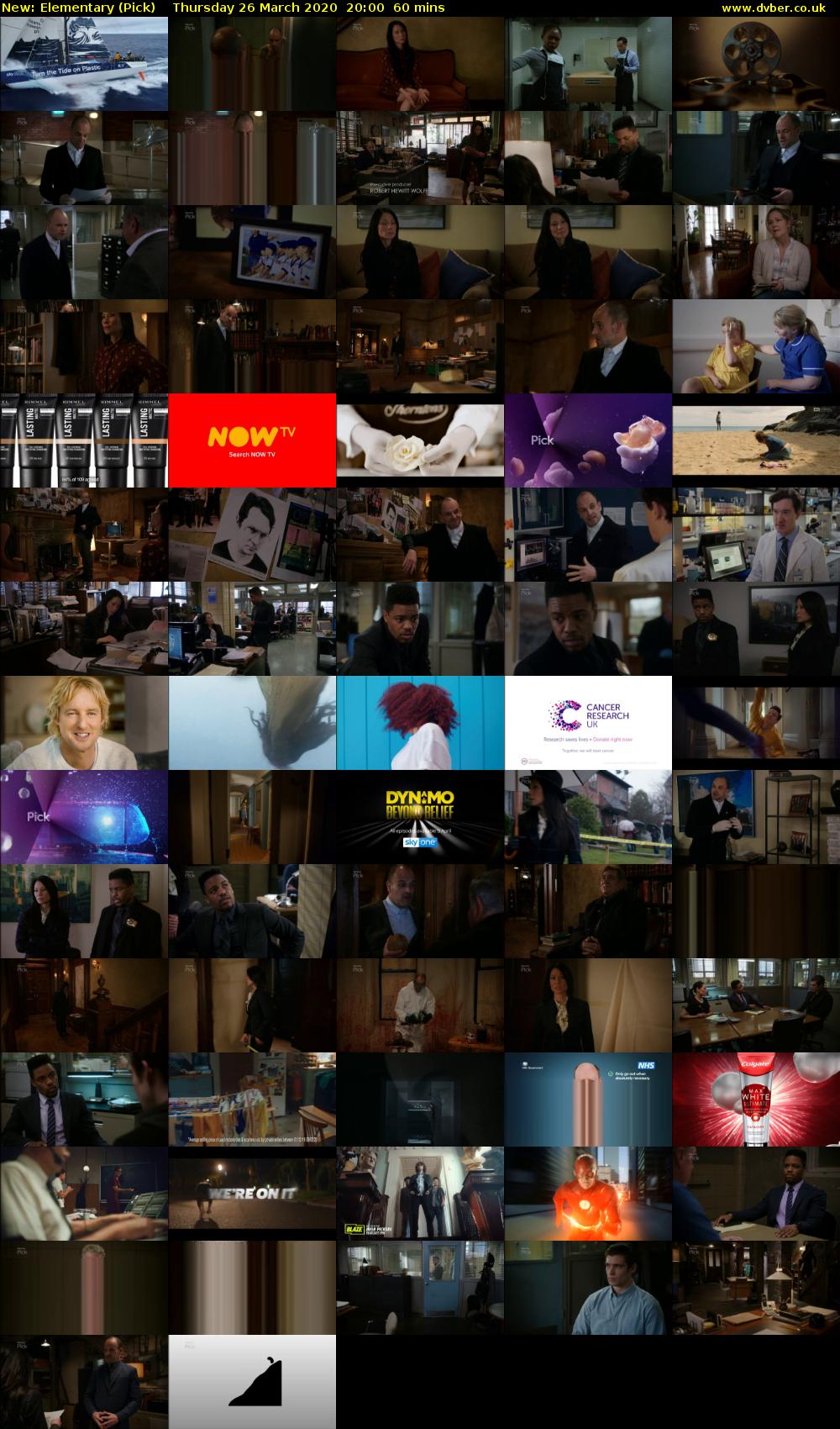 Elementary (Pick) Thursday 26 March 2020 20:00 - 21:00