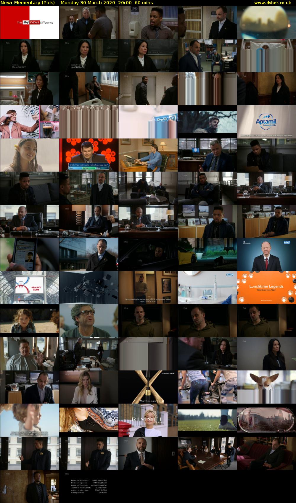 Elementary (Pick) Monday 30 March 2020 20:00 - 21:00