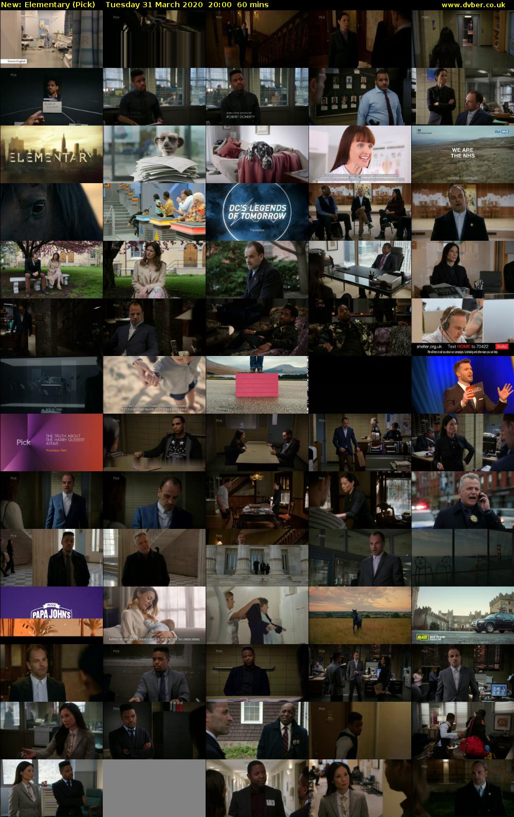 Elementary (Pick) Tuesday 31 March 2020 20:00 - 21:00