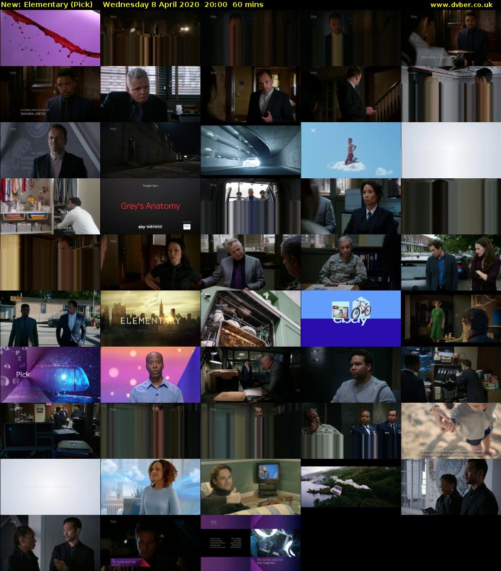 Elementary (Pick) Wednesday 8 April 2020 20:00 - 21:00