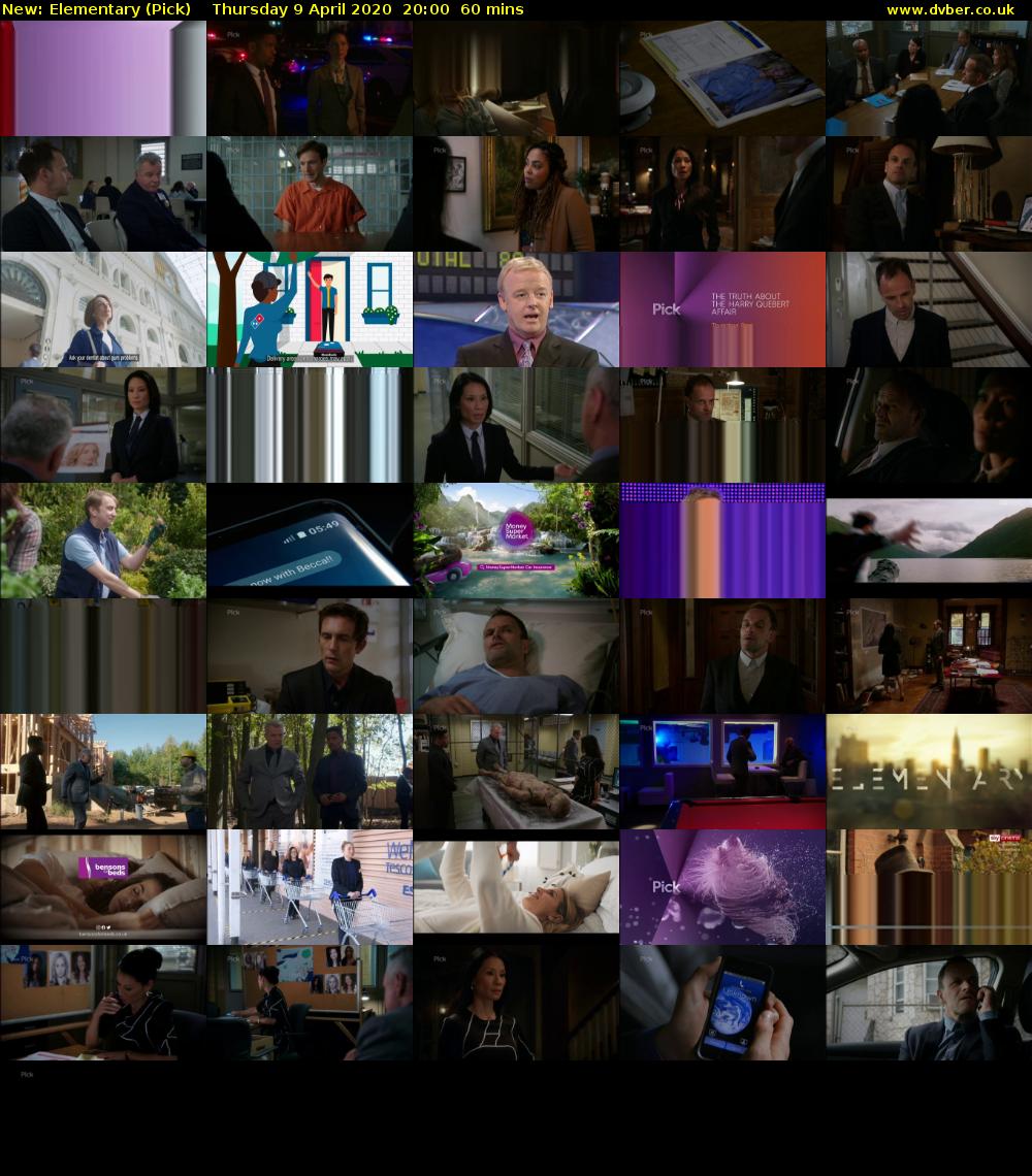 Elementary (Pick) Thursday 9 April 2020 20:00 - 21:00