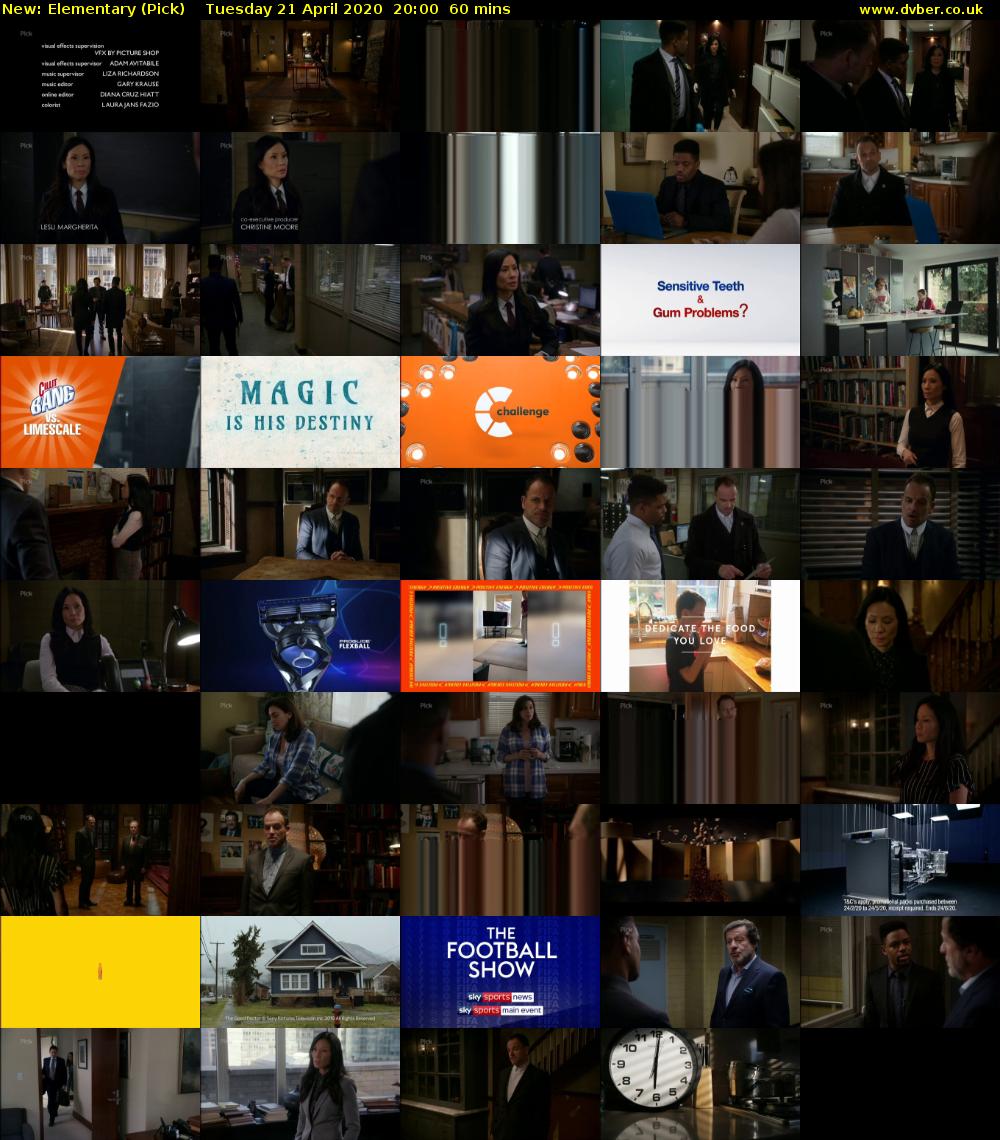 Elementary (Pick) Tuesday 21 April 2020 20:00 - 21:00