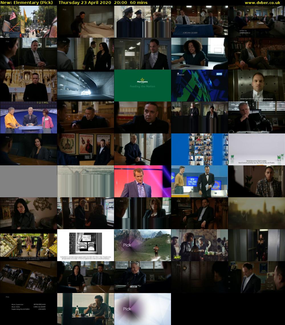 Elementary (Pick) Thursday 23 April 2020 20:00 - 21:00