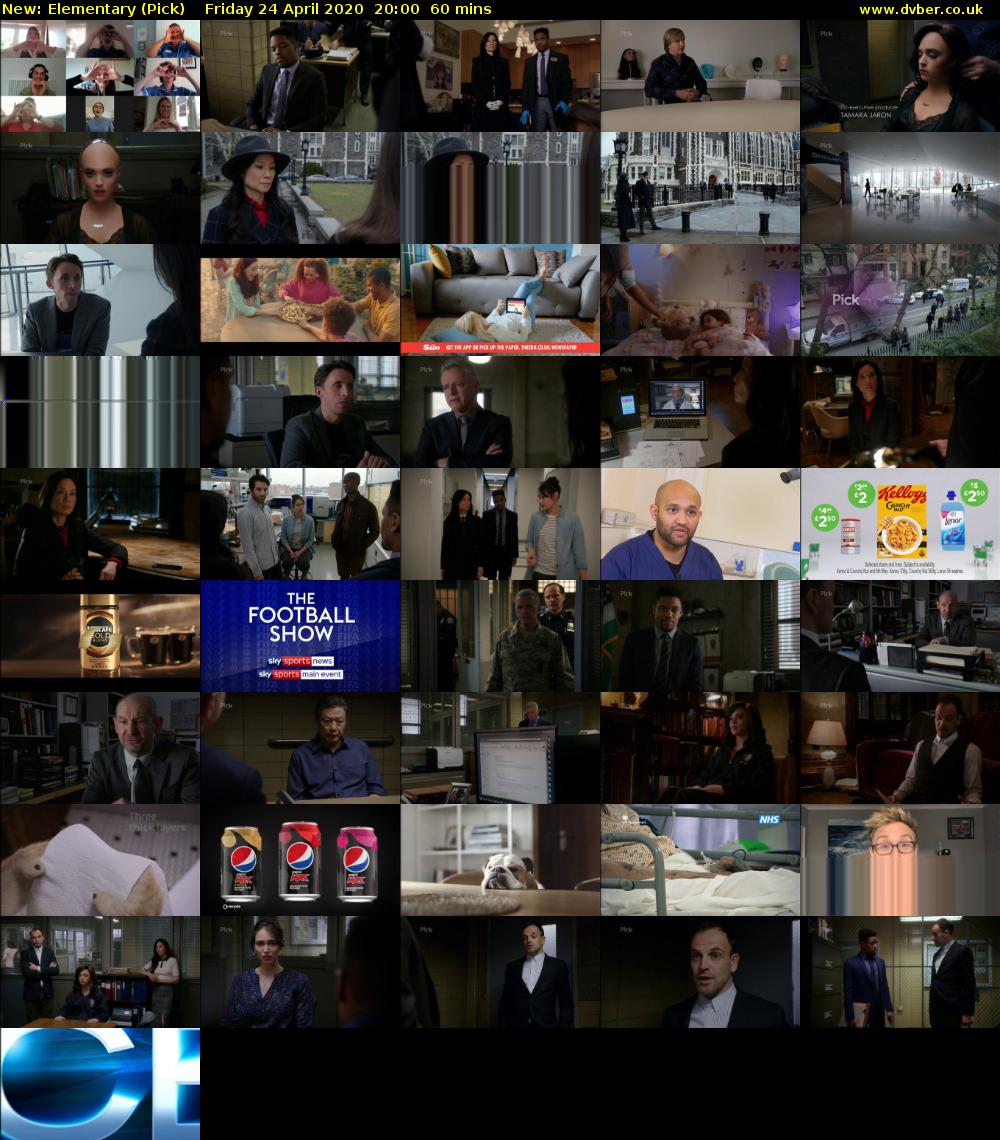 Elementary (Pick) Friday 24 April 2020 20:00 - 21:00