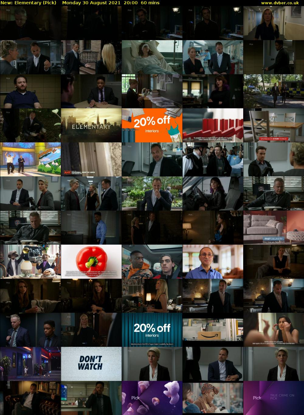 Elementary (Pick) Monday 30 August 2021 21:00 - 22:00