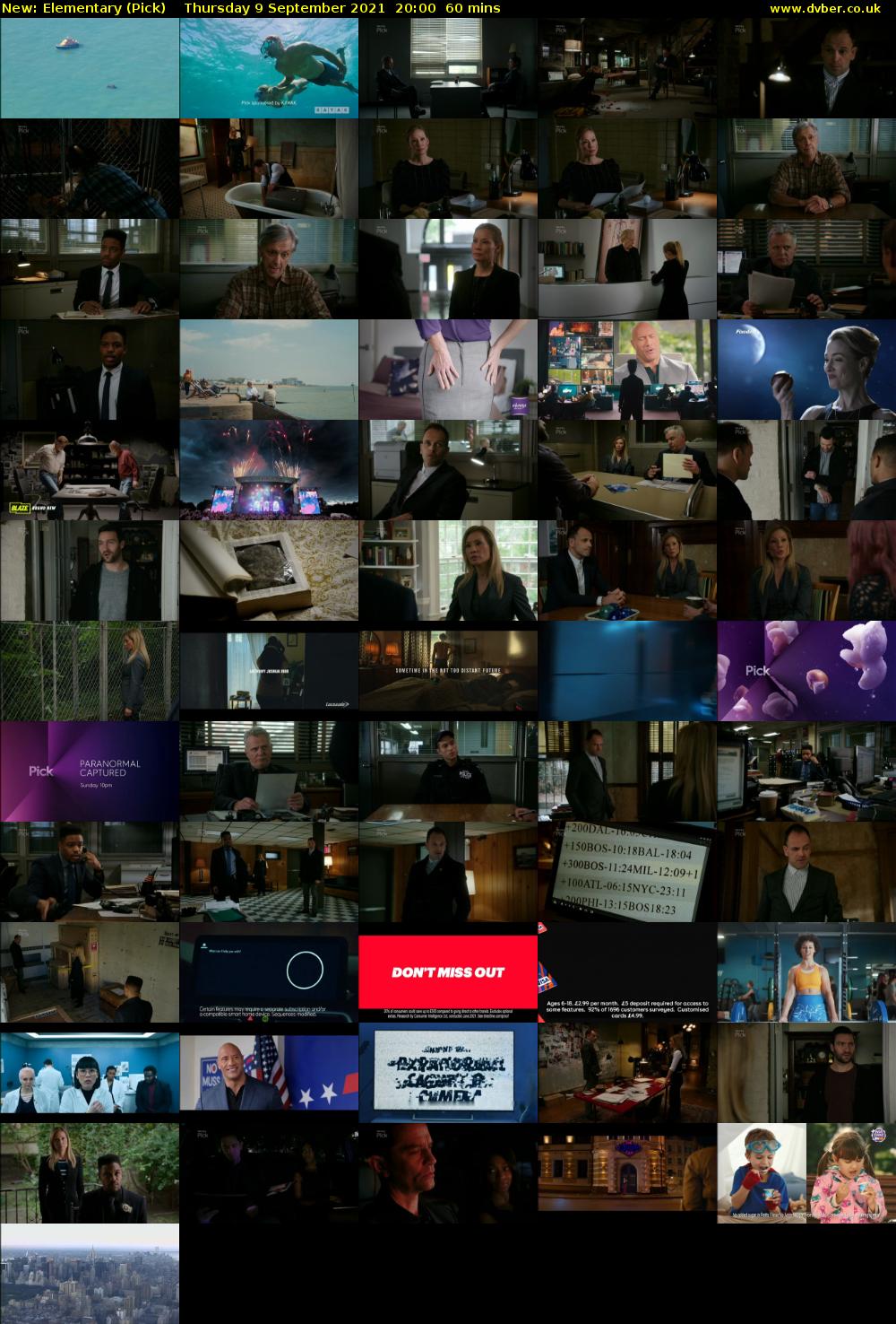 Elementary (Pick) Thursday 9 September 2021 21:00 - 22:00