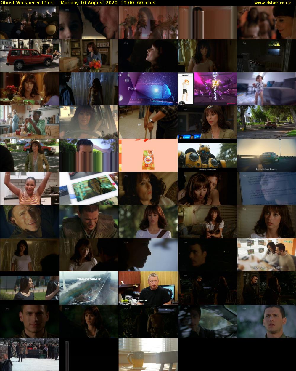 Ghost Whisperer (Pick) Monday 10 August 2020 19:00 - 20:00