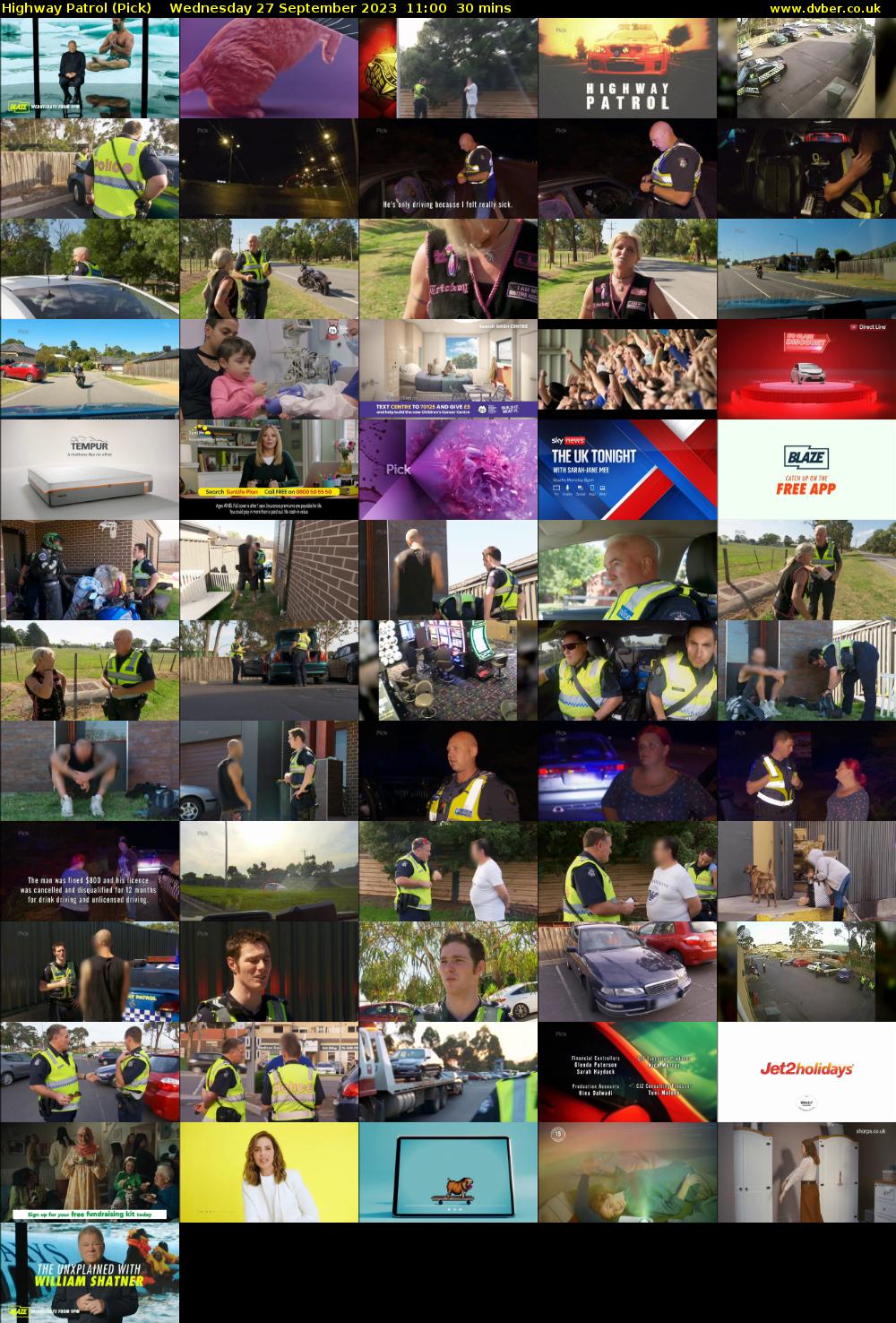 Highway Patrol (Pick) Wednesday 27 September 2023 11:00 - 11:30