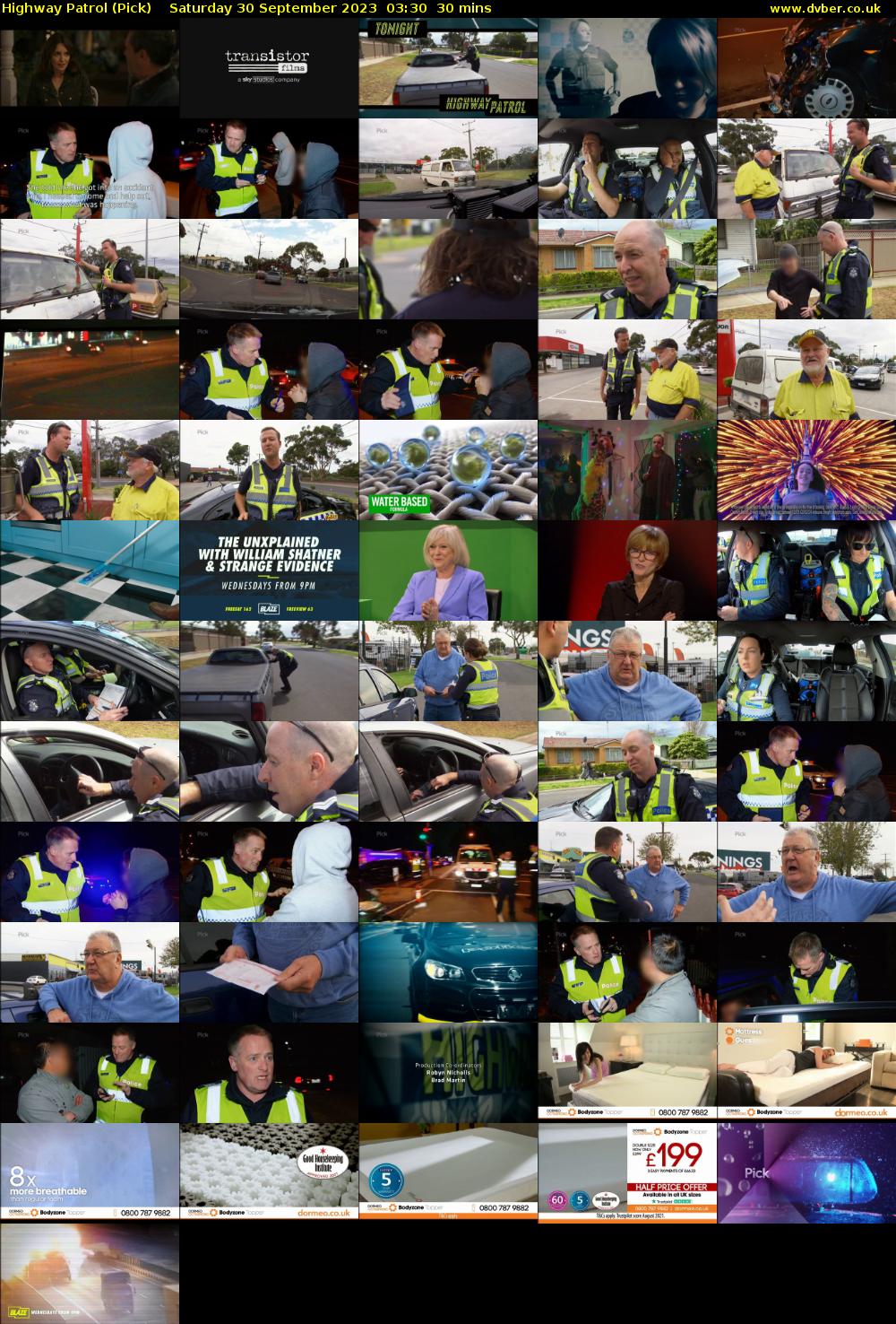 Highway Patrol (Pick) Saturday 30 September 2023 03:30 - 04:00