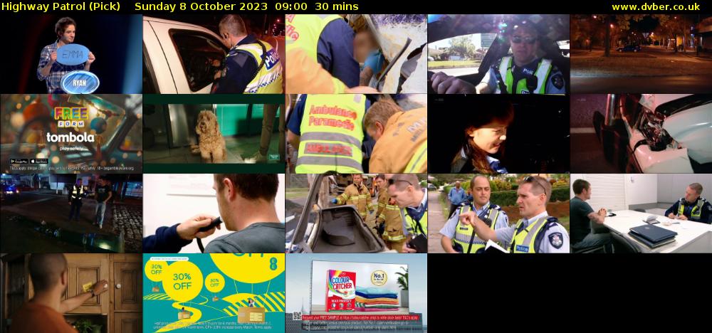 Highway Patrol (Pick) Sunday 8 October 2023 09:00 - 09:30