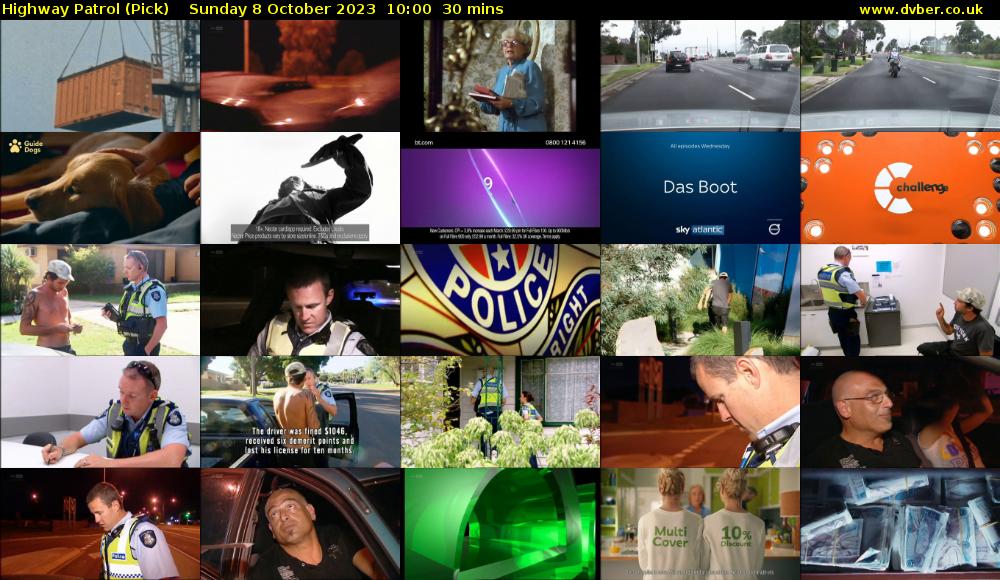 Highway Patrol (Pick) Sunday 8 October 2023 10:00 - 10:30