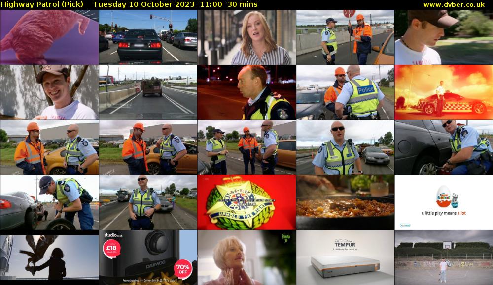 Highway Patrol (Pick) Tuesday 10 October 2023 11:00 - 11:30