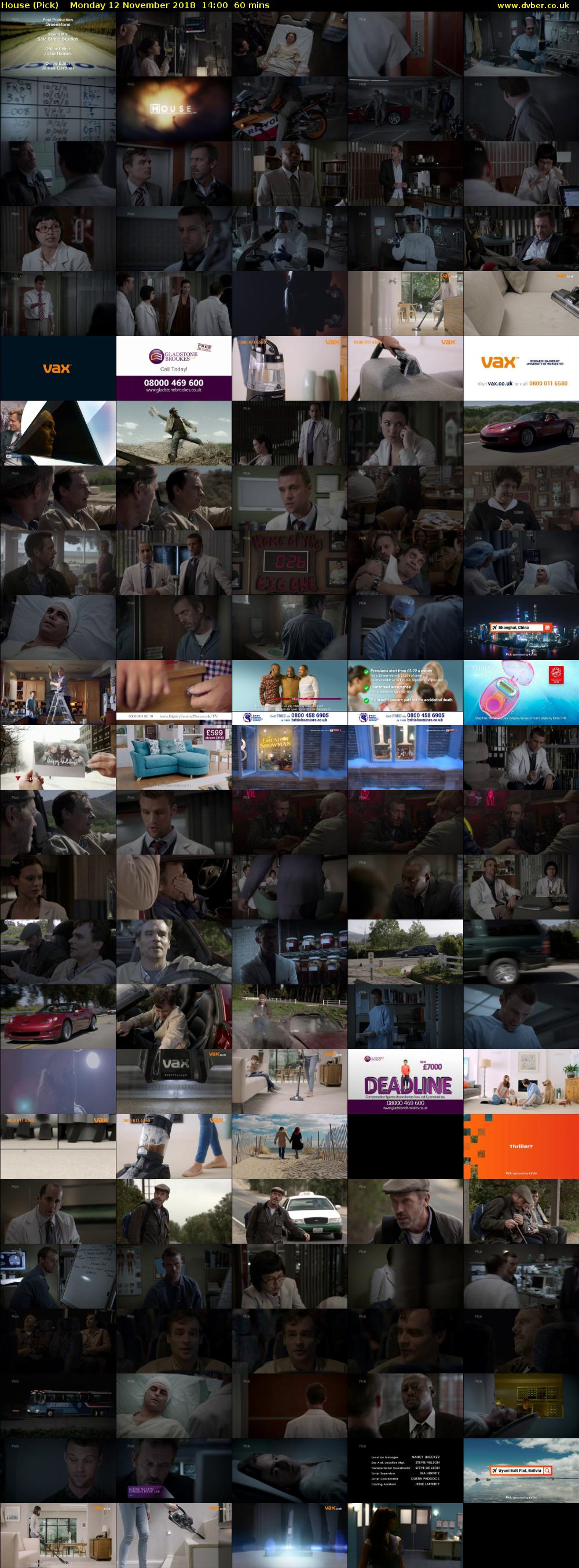House (Pick) Monday 12 November 2018 14:00 - 15:00