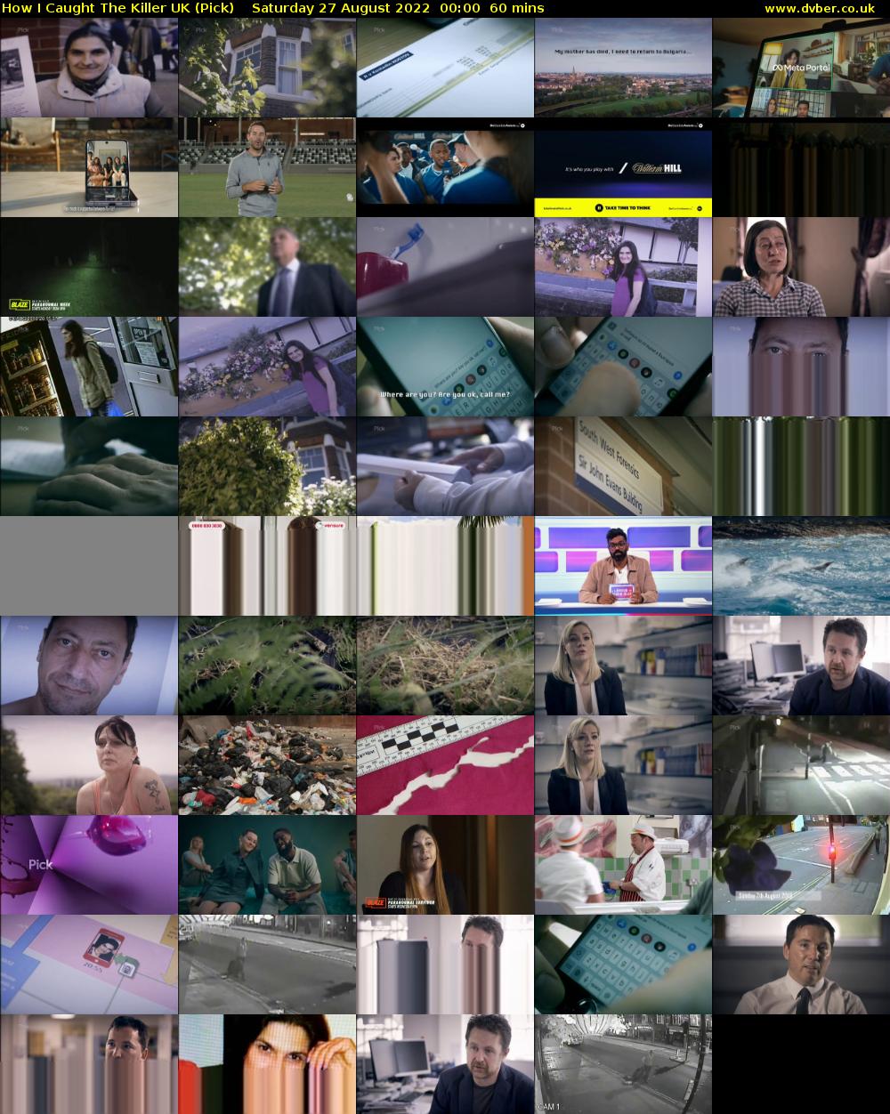 How I Caught The Killer UK (Pick) Saturday 27 August 2022 00:00 - 01:00
