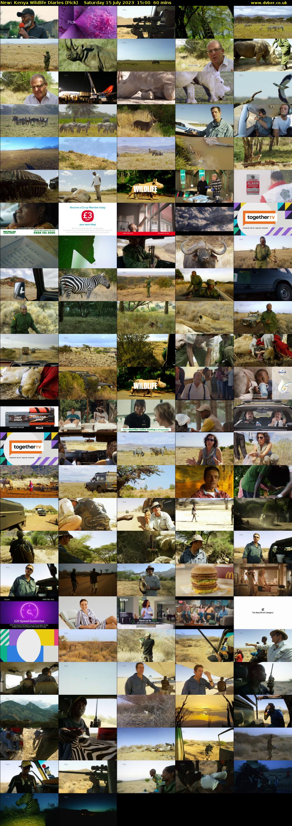Kenya Wildlife Diaries (Pick) Saturday 15 July 2023 15:00 - 16:00