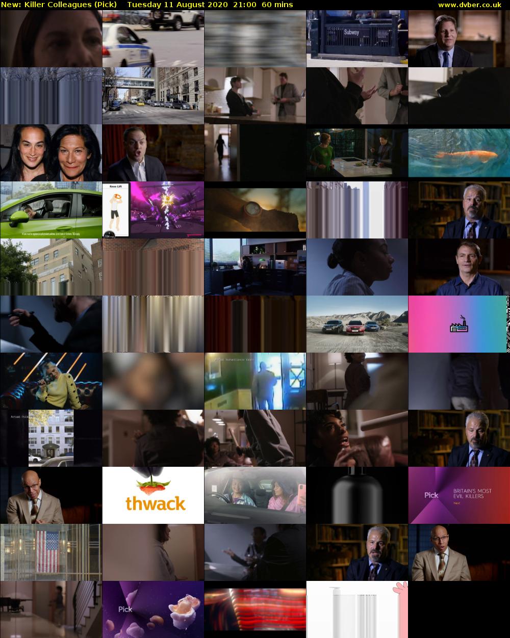 Killer Colleagues (Pick) Tuesday 11 August 2020 21:00 - 22:00