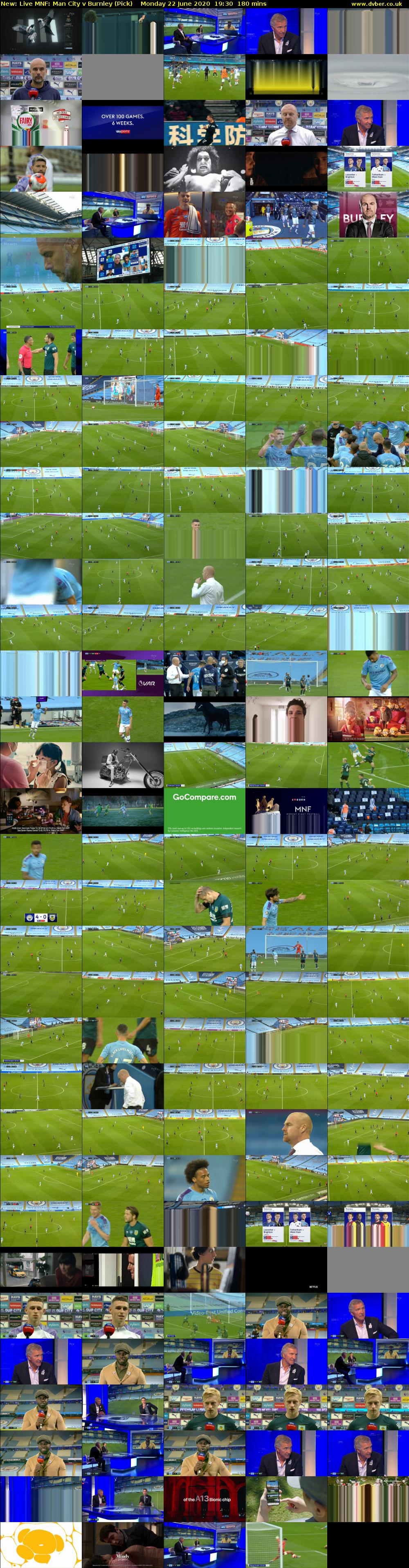 Live MNF: Man City v Burnley (Pick) Monday 22 June 2020 19:30 - 22:30