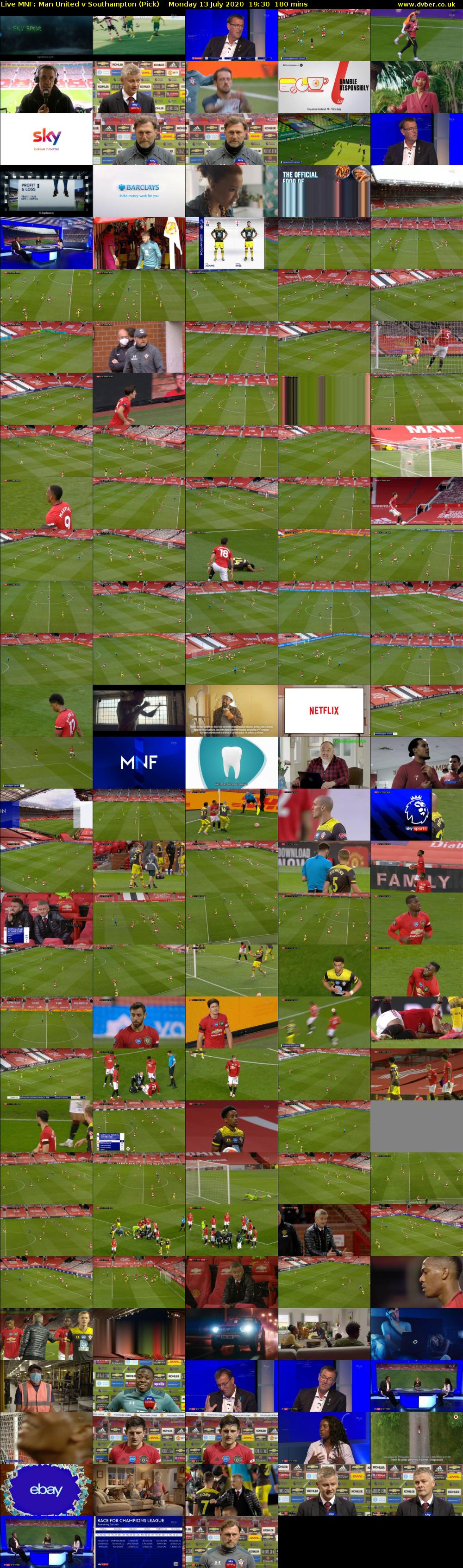 Live MNF: Man United v Southampton (Pick) Monday 13 July 2020 19:30 - 22:30