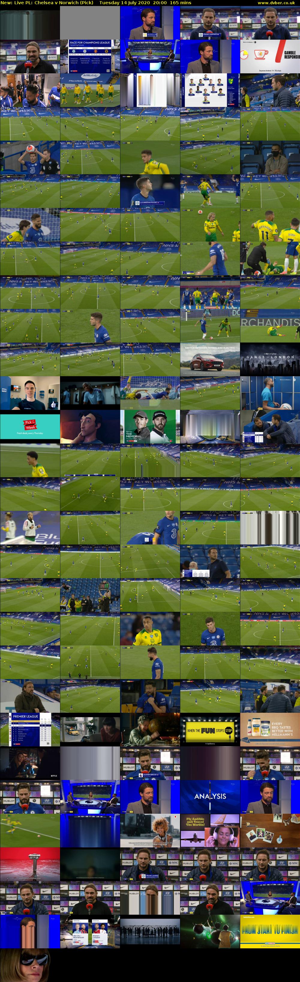 Live PL: Chelsea v Norwich (Pick) Tuesday 14 July 2020 20:00 - 22:45