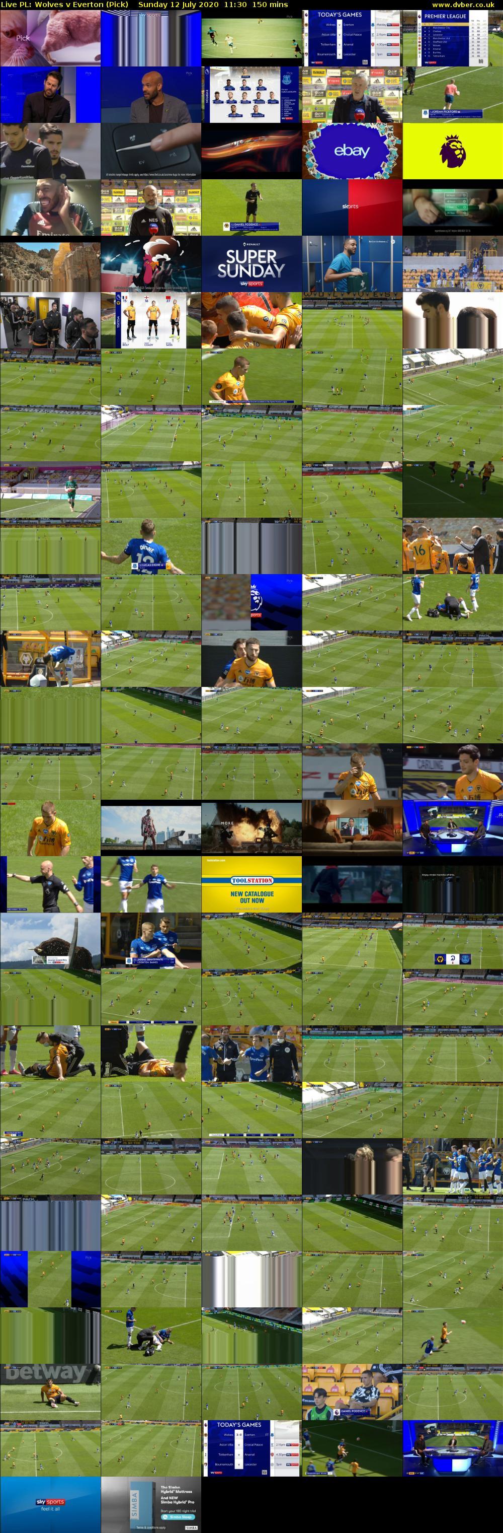 Live PL: Wolves v Everton (Pick) Sunday 12 July 2020 11:30 - 14:00