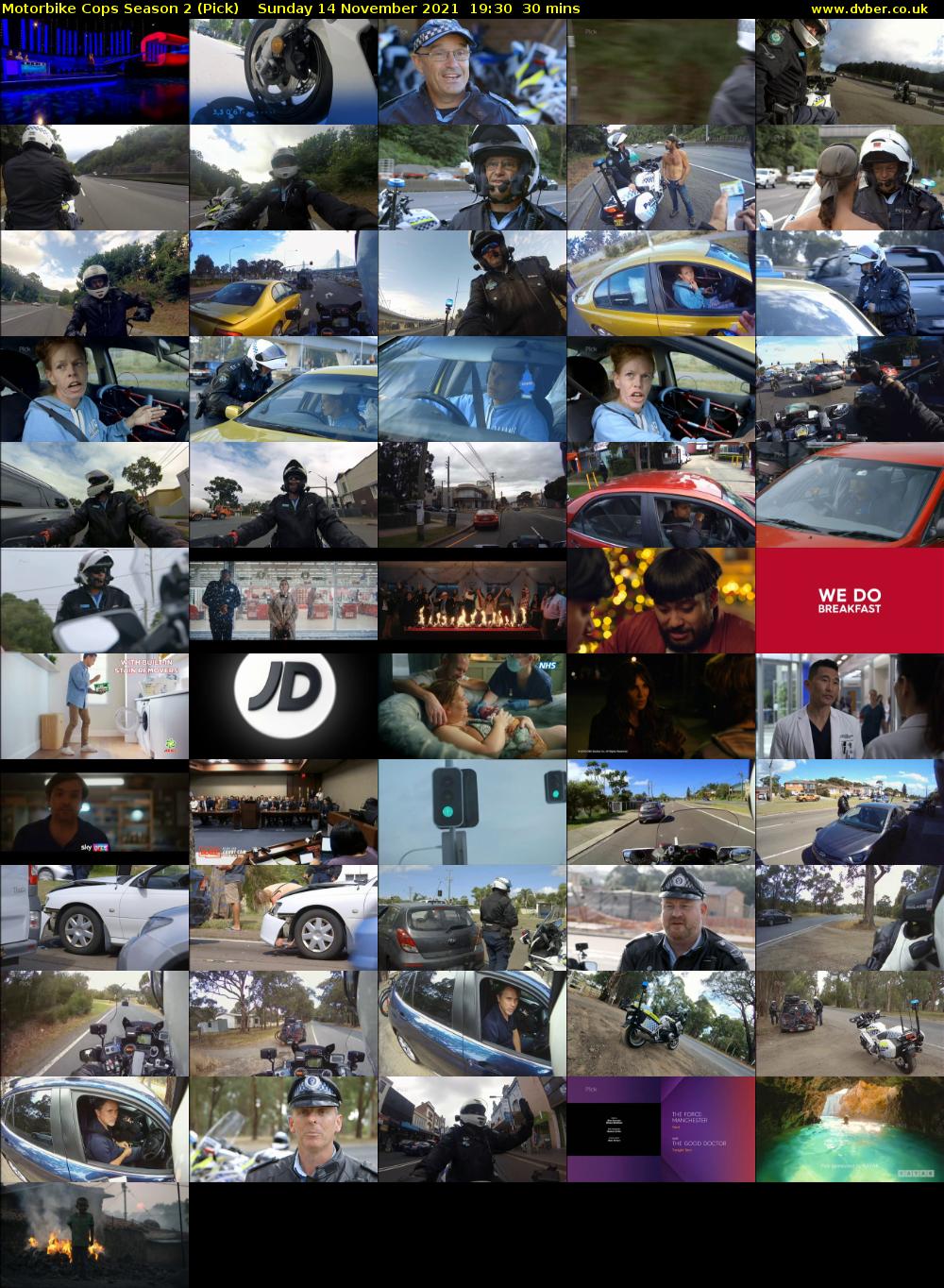 Motorbike Cops Season 2 (Pick) Sunday 14 November 2021 19:30 - 20:00