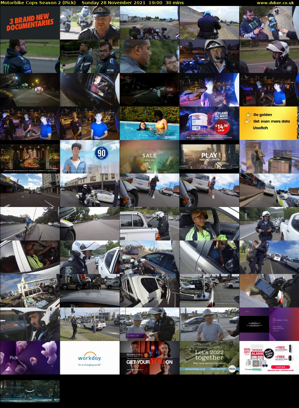 Motorbike Cops Season 2 (Pick) Sunday 28 November 2021 19:00 - 19:30