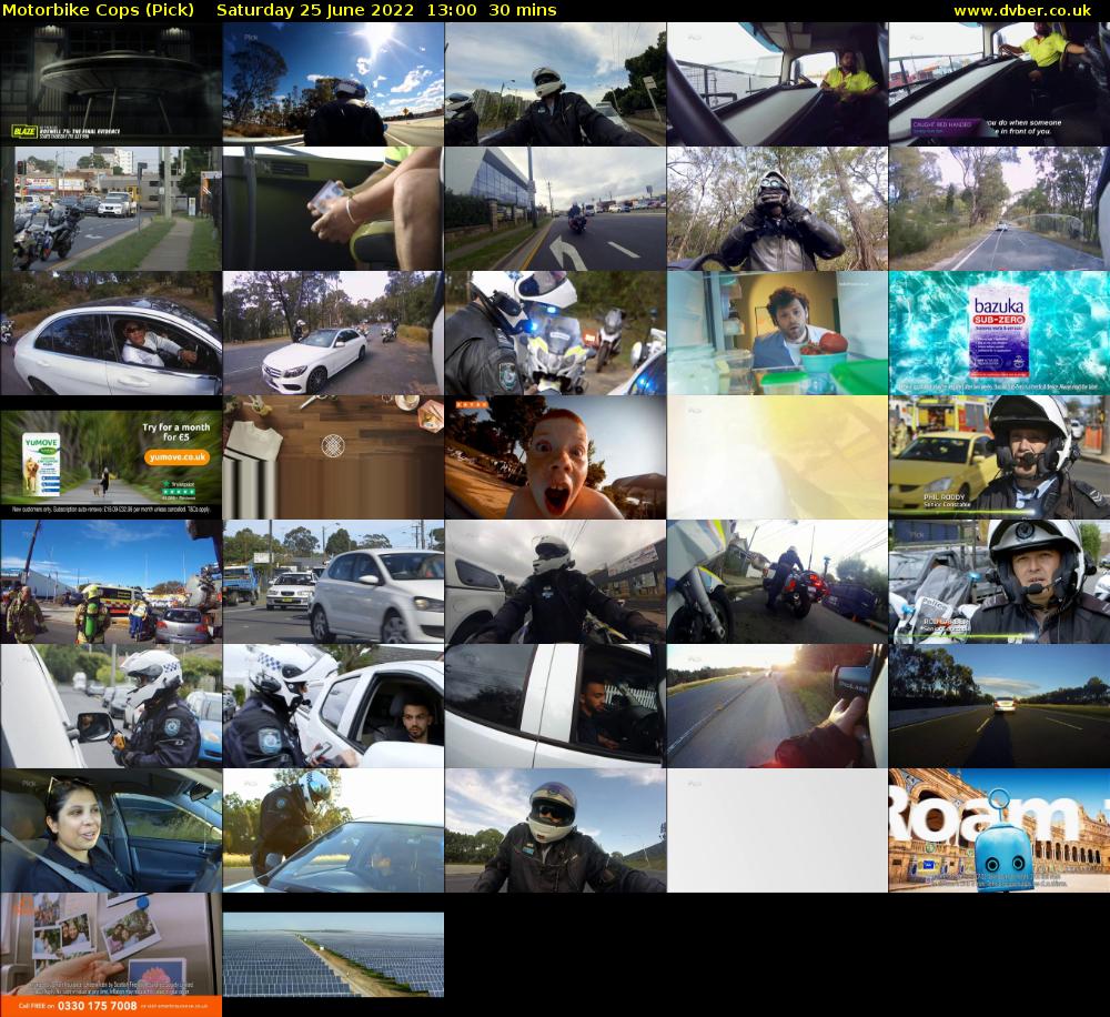 Motorbike Cops (Pick) Saturday 25 June 2022 13:00 - 13:30