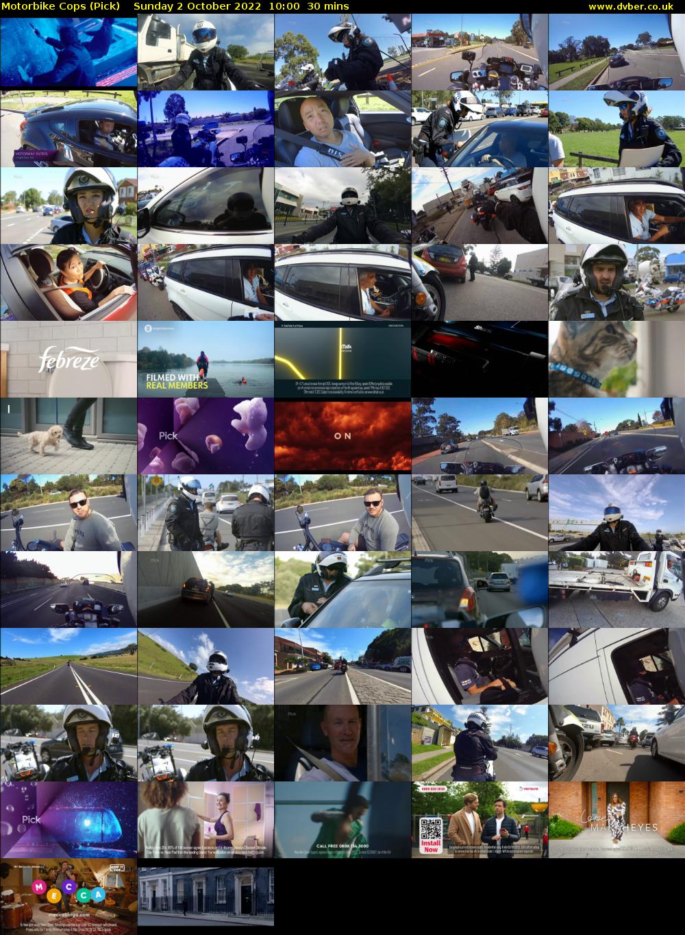 Motorbike Cops (Pick) Sunday 2 October 2022 10:00 - 10:30