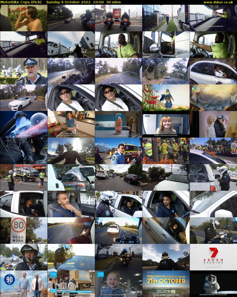 Motorbike Cops (Pick) Sunday 9 October 2022 10:00 - 10:30