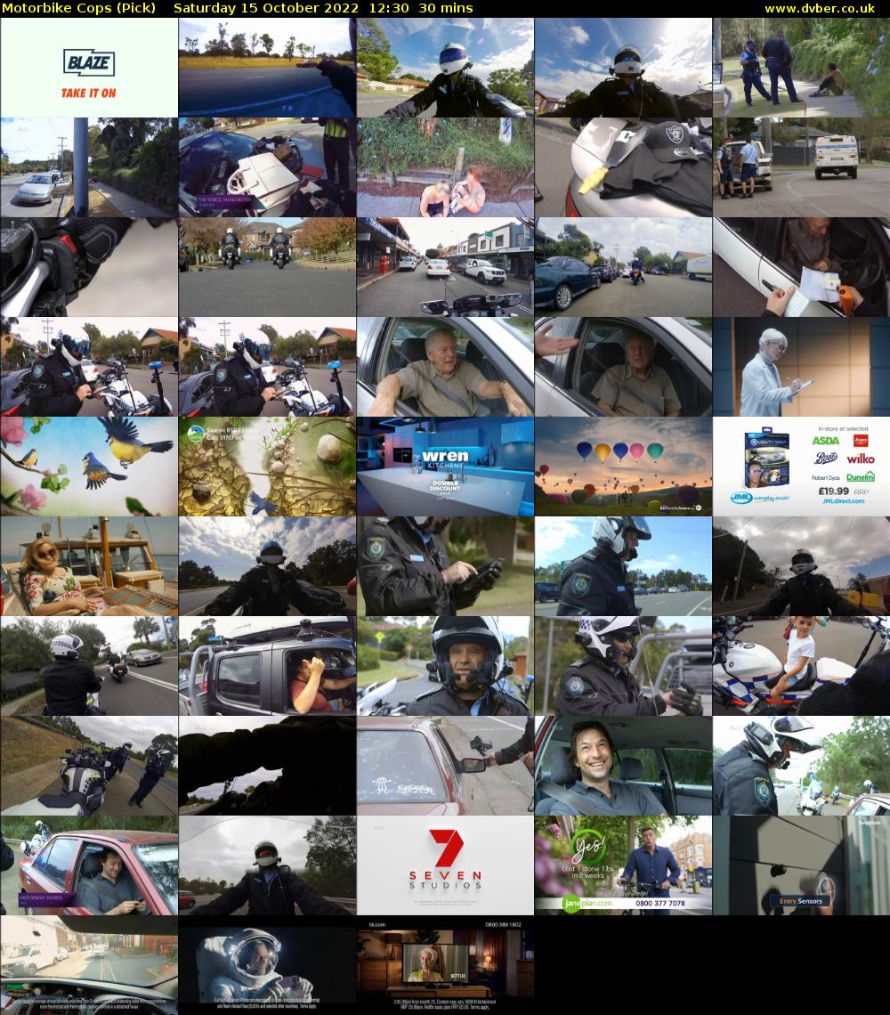 Motorbike Cops (Pick) Saturday 15 October 2022 12:30 - 13:00
