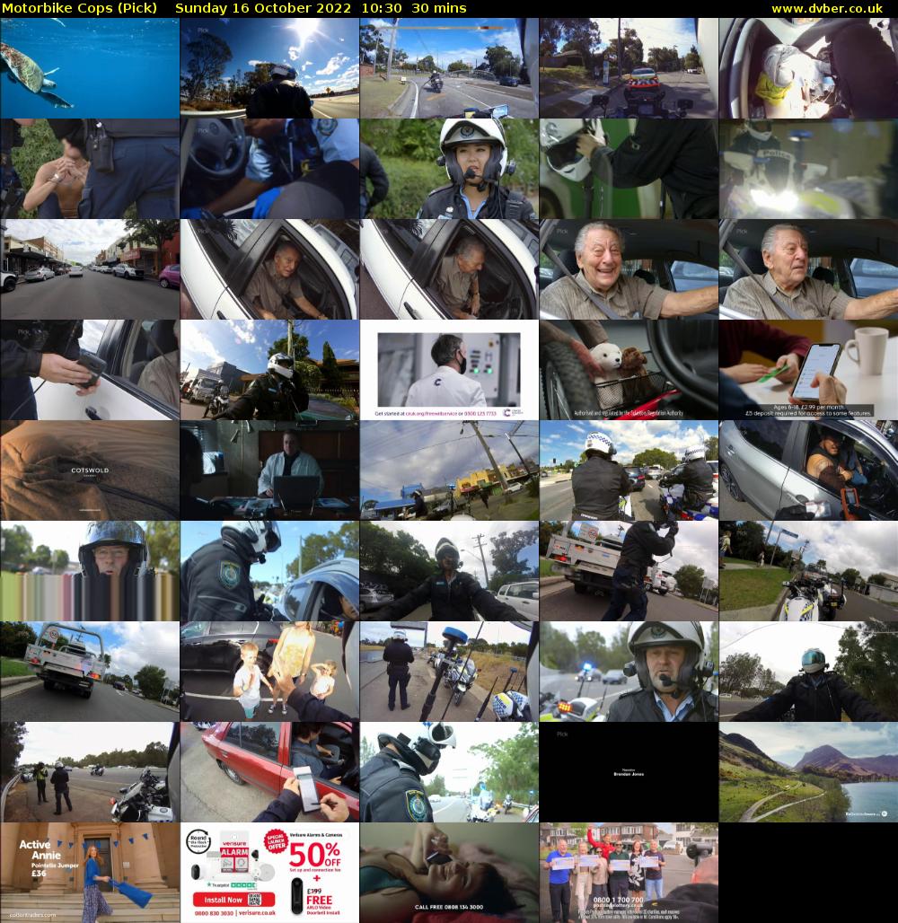 Motorbike Cops (Pick) Sunday 16 October 2022 10:30 - 11:00