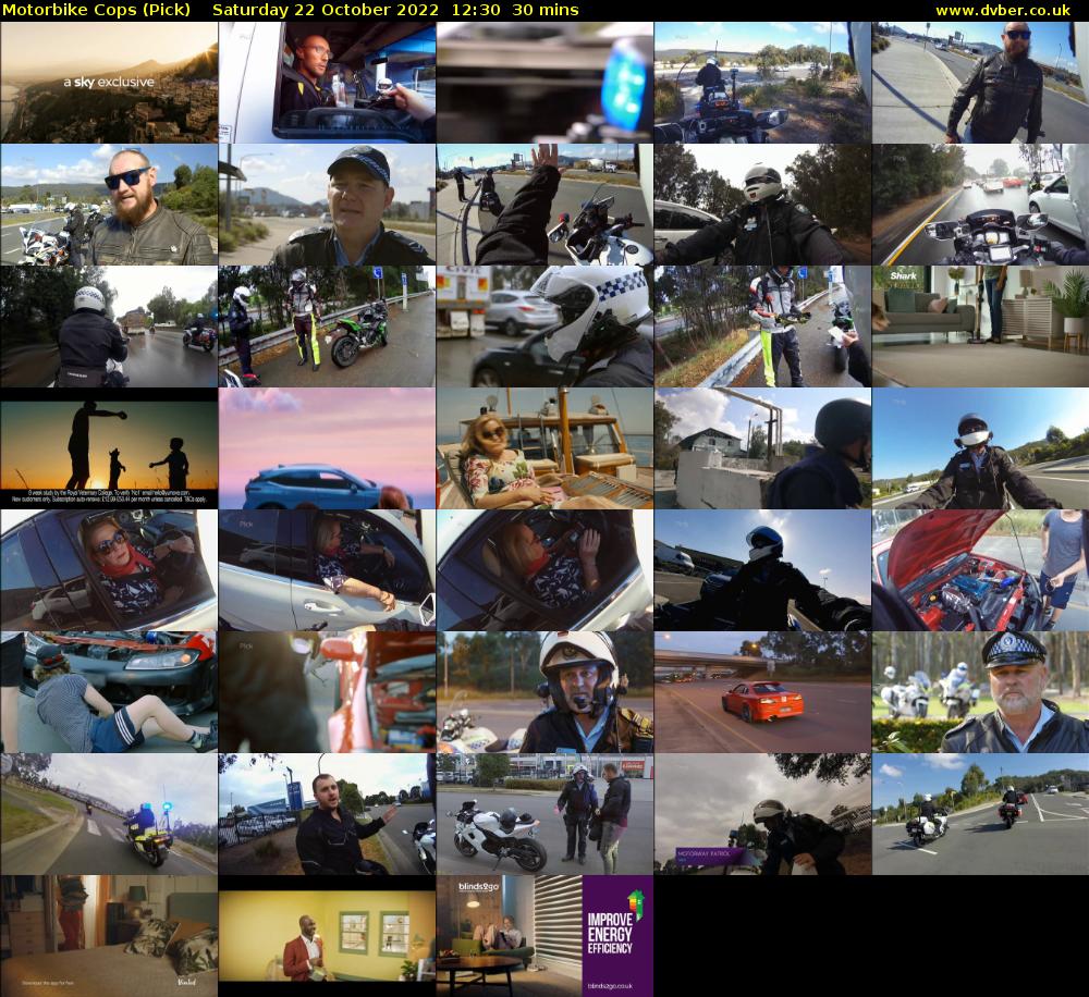 Motorbike Cops (Pick) Saturday 22 October 2022 12:30 - 13:00