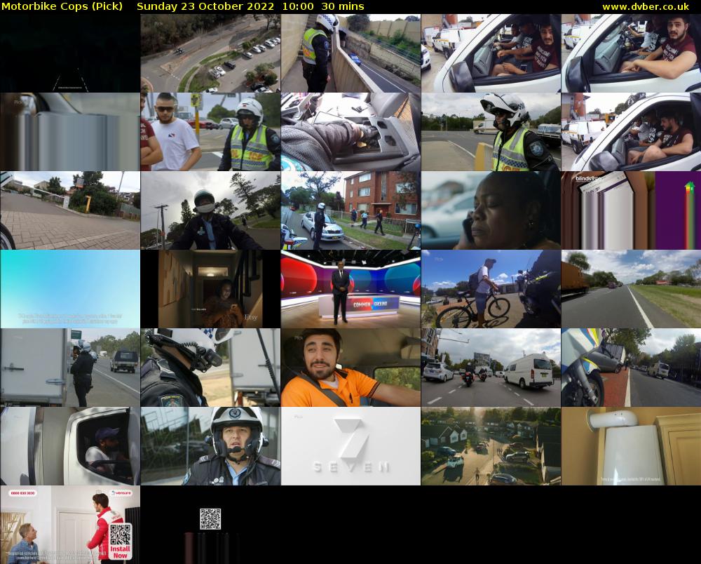 Motorbike Cops (Pick) Sunday 23 October 2022 10:00 - 10:30