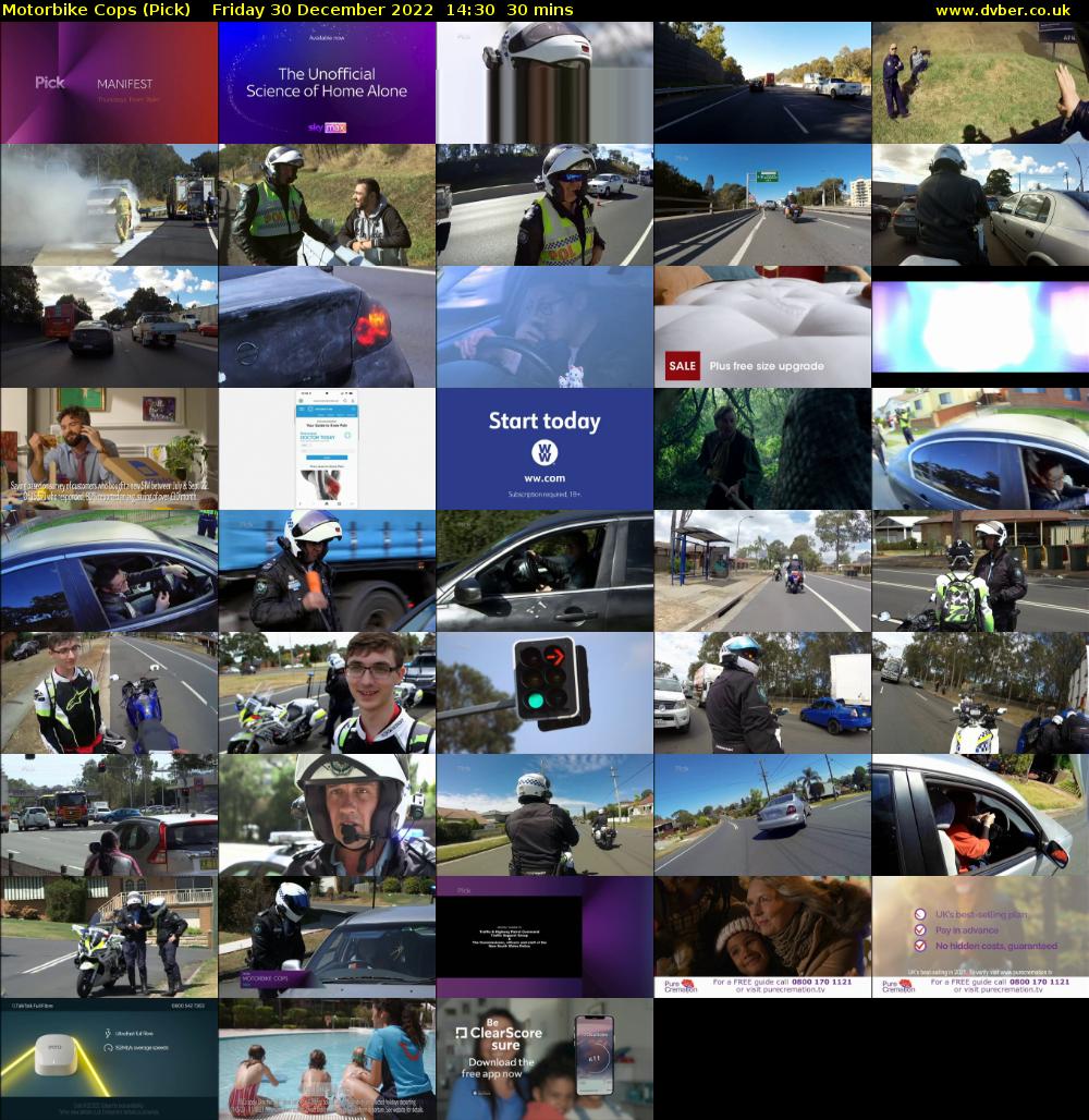 Motorbike Cops (Pick) Friday 30 December 2022 14:30 - 15:00