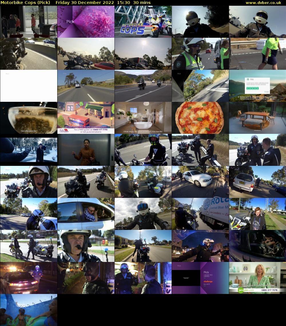 Motorbike Cops (Pick) Friday 30 December 2022 15:30 - 16:00