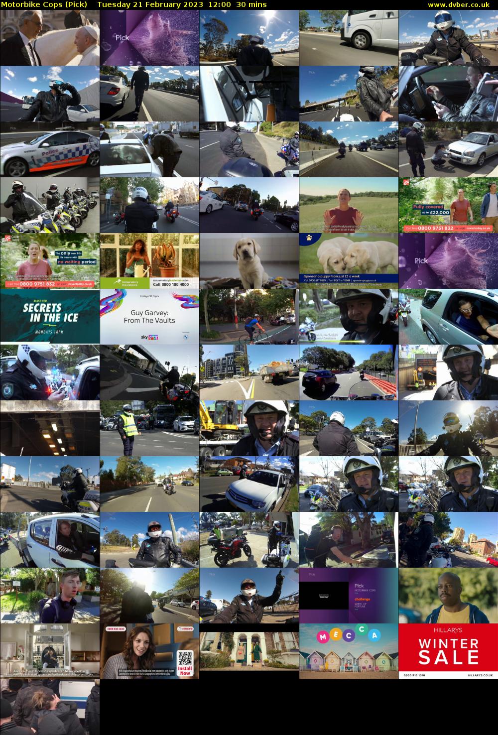 Motorbike Cops (Pick) Tuesday 21 February 2023 12:00 - 12:30