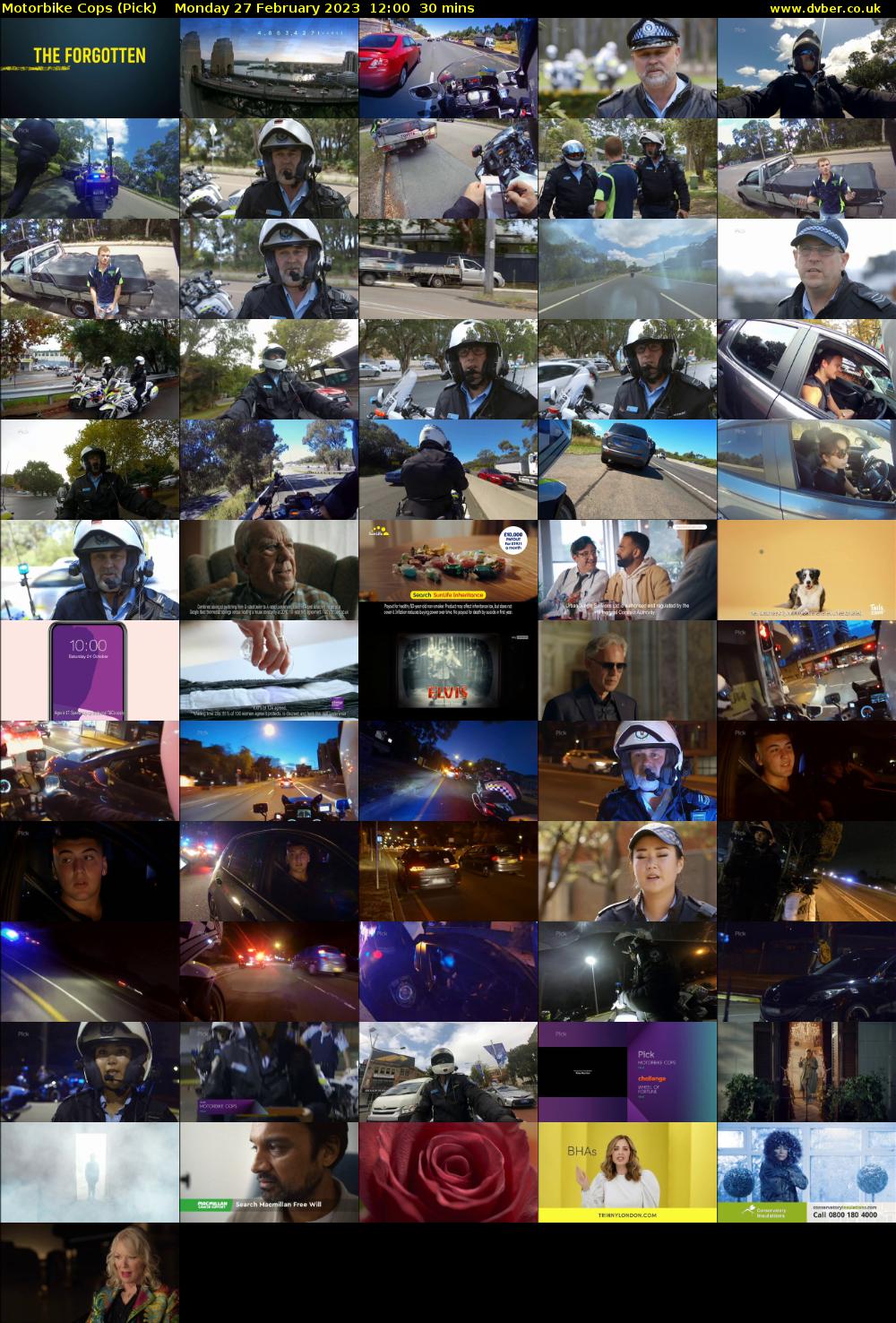 Motorbike Cops (Pick) Monday 27 February 2023 12:00 - 12:30
