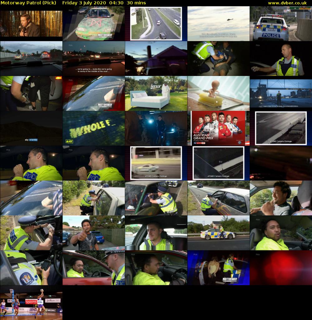 Motorway Patrol (Pick) Friday 3 July 2020 04:30 - 05:00