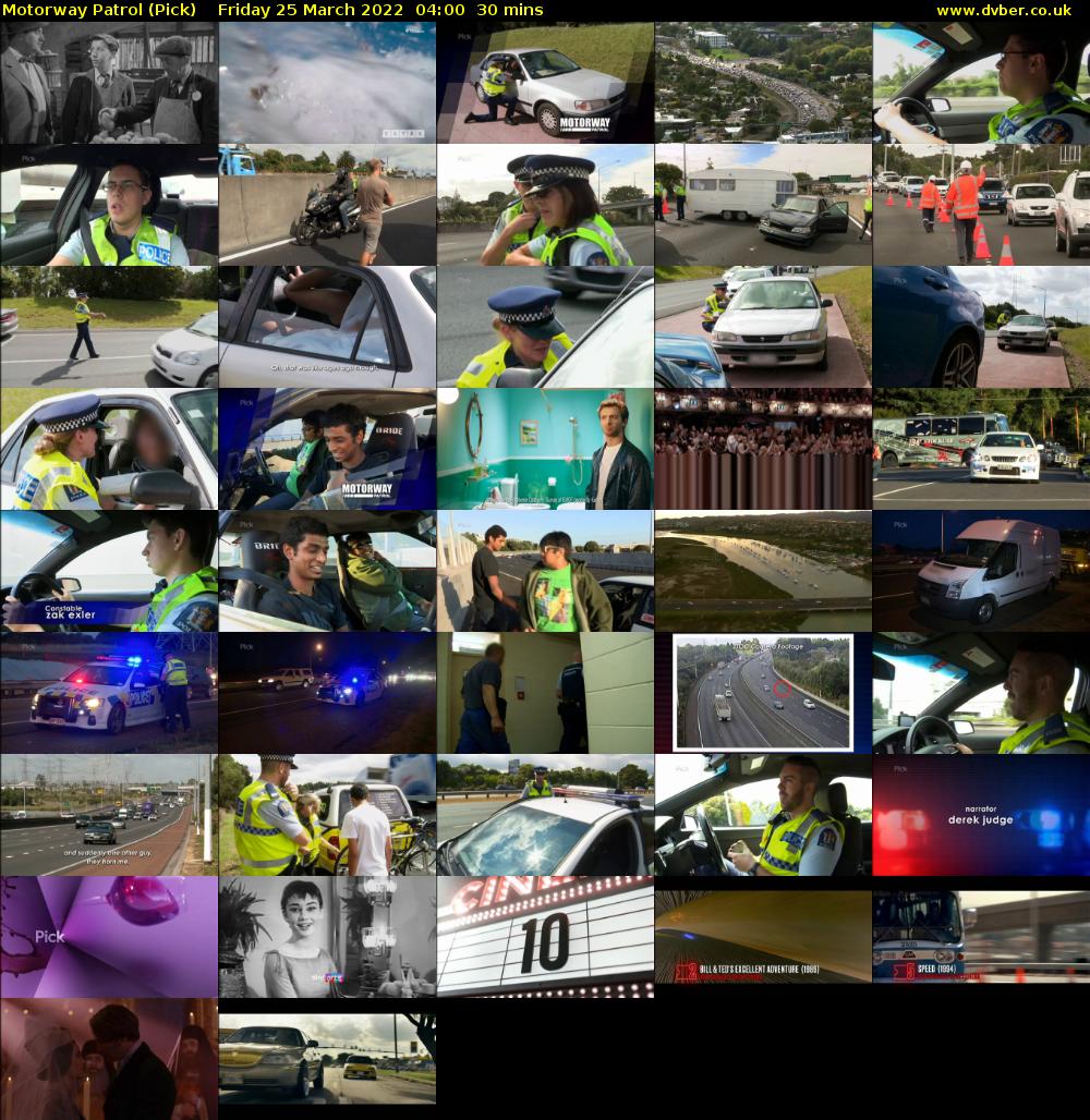 Motorway Patrol (Pick) Friday 25 March 2022 04:00 - 04:30