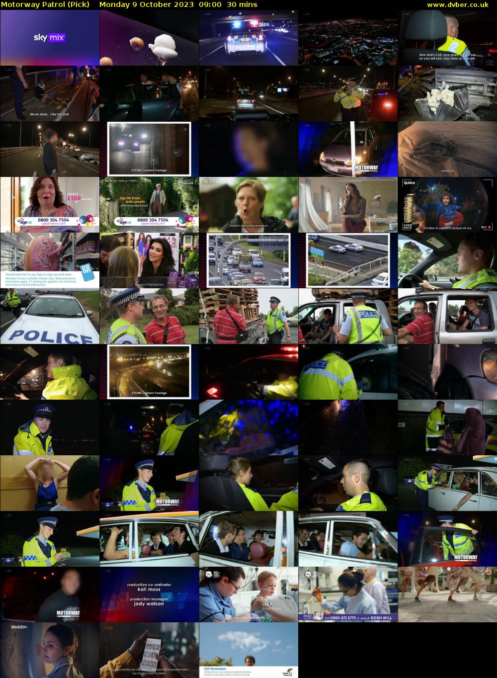 Motorway Patrol (Pick) Monday 9 October 2023 09:00 - 09:30