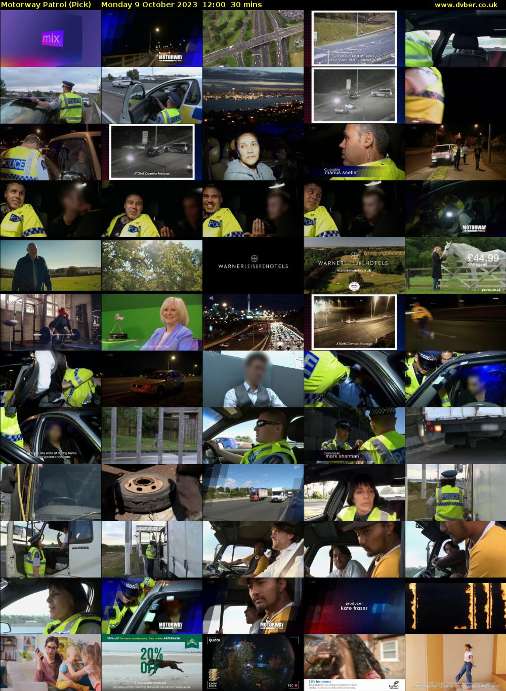 Motorway Patrol (Pick) Monday 9 October 2023 12:00 - 12:30