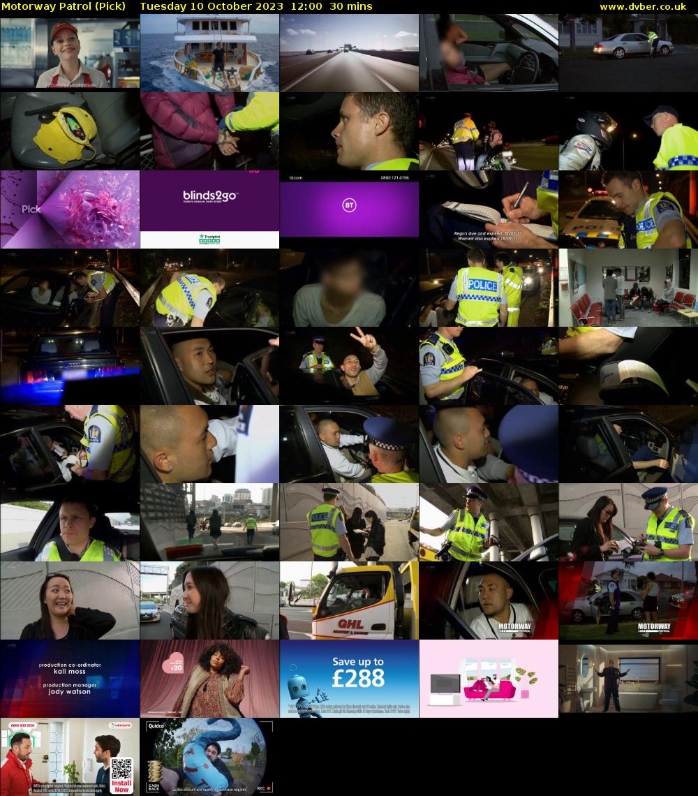 Motorway Patrol (Pick) Tuesday 10 October 2023 12:00 - 12:30