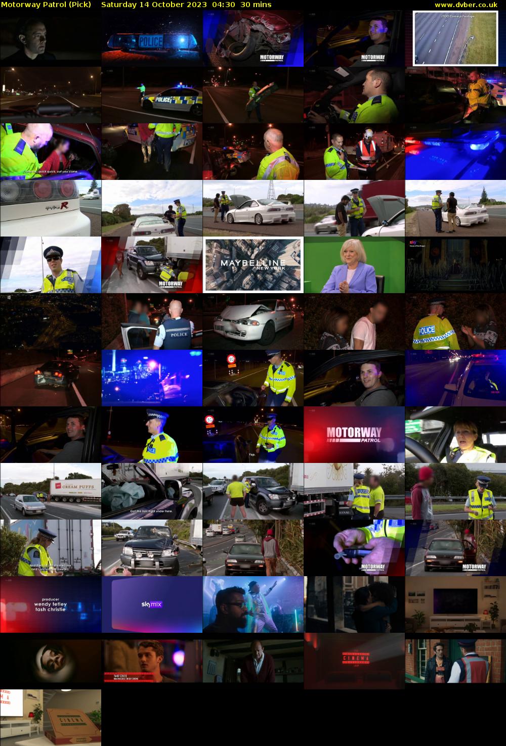Motorway Patrol (Pick) Saturday 14 October 2023 04:30 - 05:00