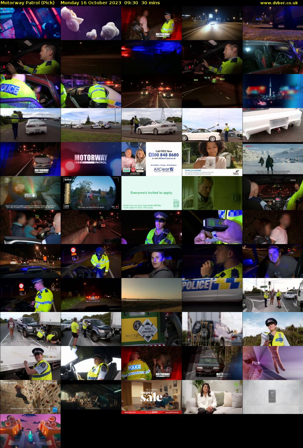 Motorway Patrol (Pick) Monday 16 October 2023 09:30 - 10:00