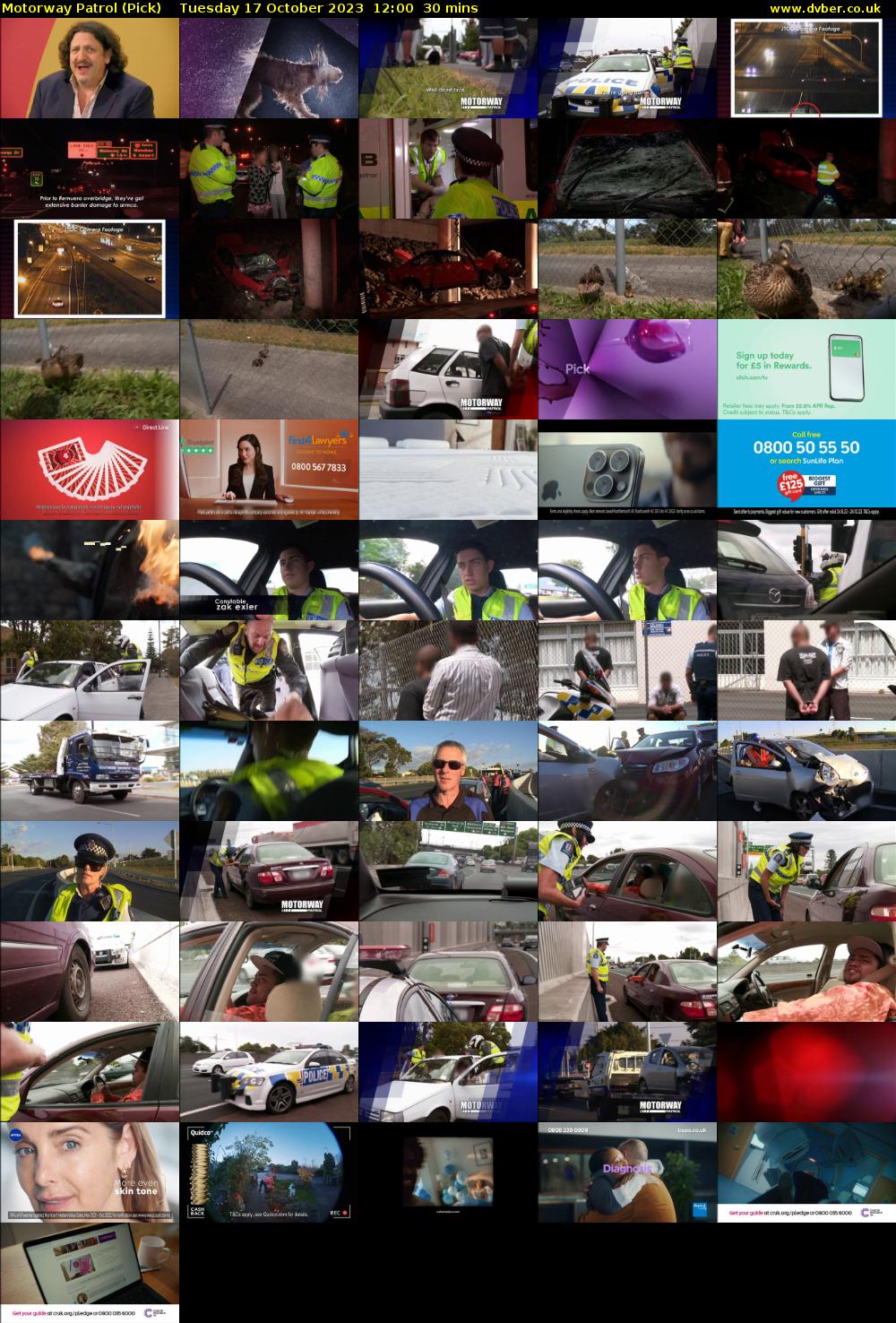 Motorway Patrol (Pick) Tuesday 17 October 2023 12:00 - 12:30