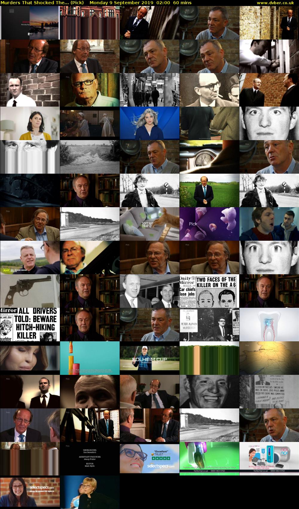 Murders That Shocked The... (Pick) Monday 9 September 2019 02:00 - 03:00