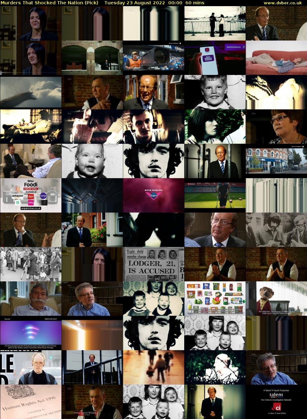 Murders That Shocked The Nation (Pick) Tuesday 23 August 2022 00:00 - 01:00