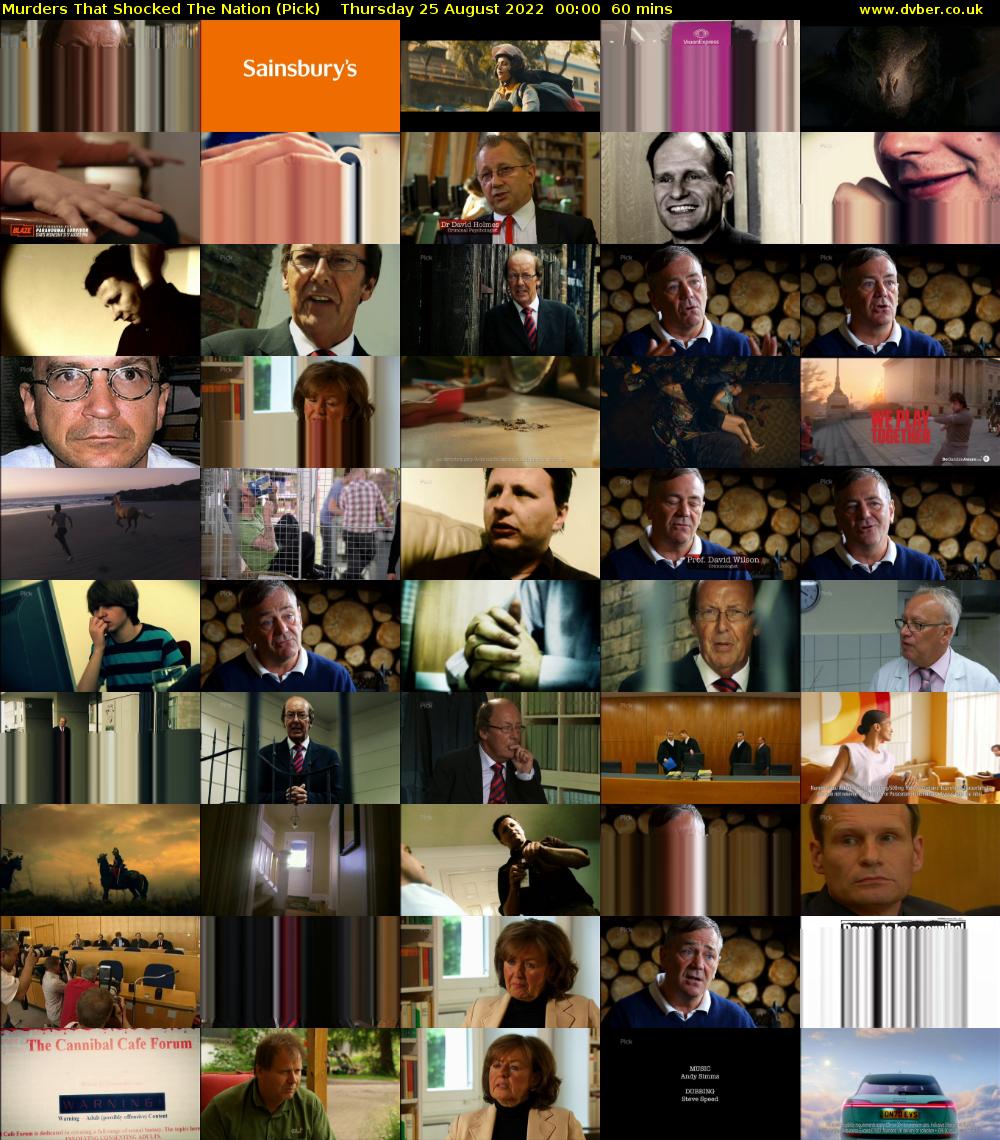 Murders That Shocked The Nation (Pick) Thursday 25 August 2022 00:00 - 01:00